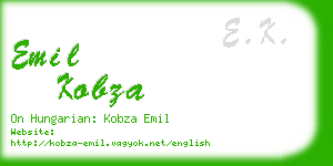 emil kobza business card